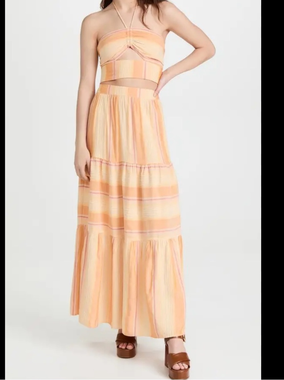 l*space Cozumel Stripe Bondi Skirt 2 piece set, size small